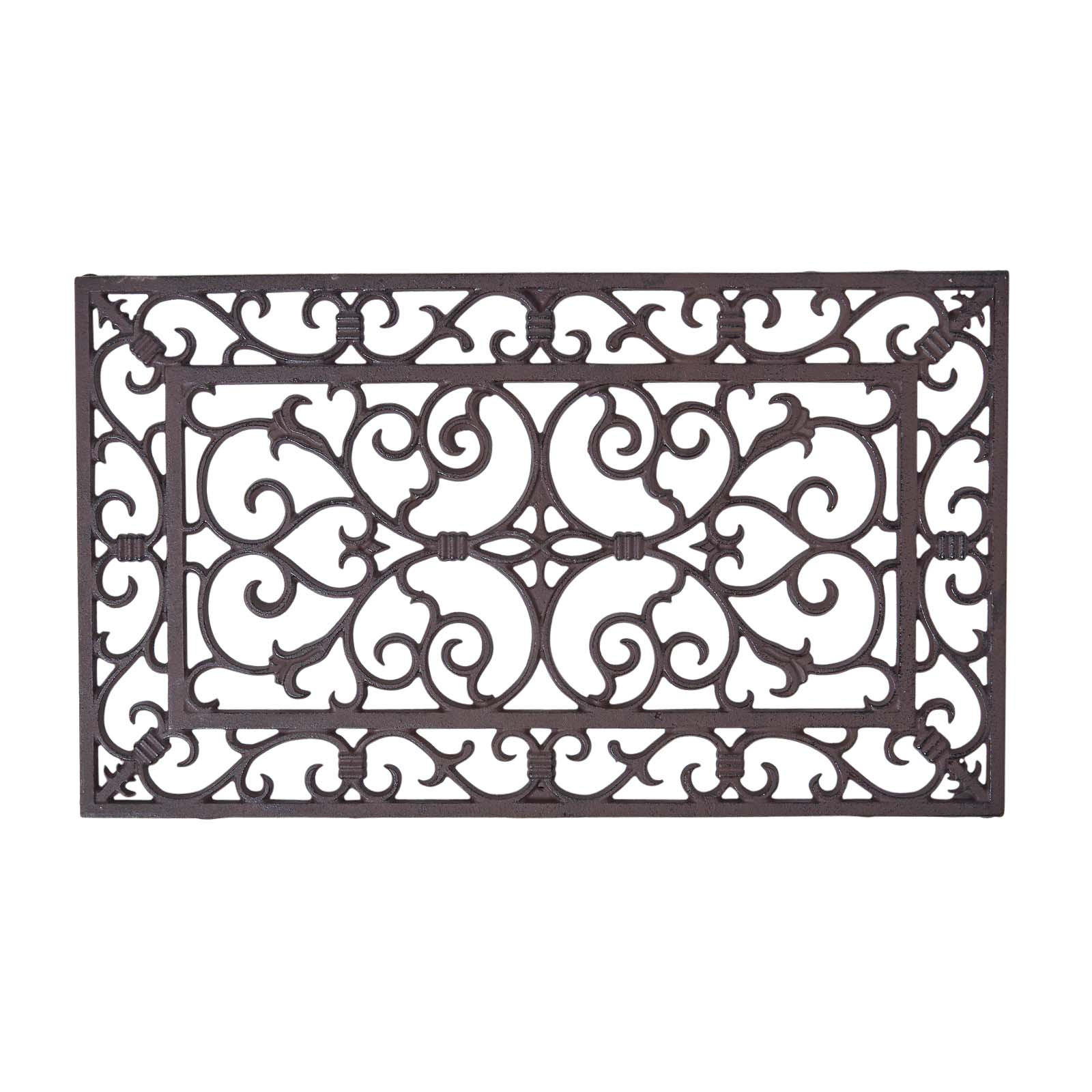 FUSSABTRETER Ornament, Gusseisen 34/58 cm - Braun, Metall (35/58cm) - Homescapes