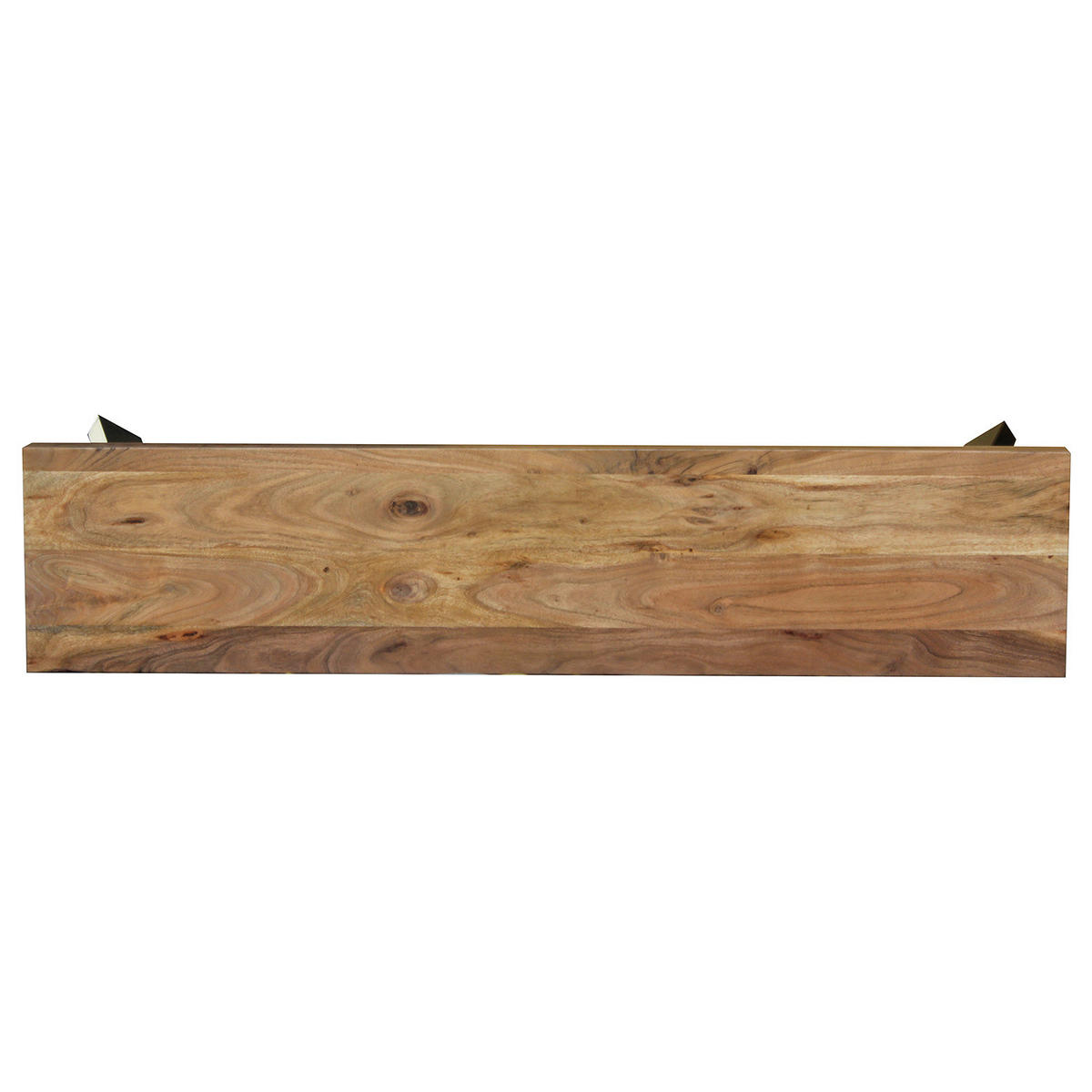 SITZBANK - Metall / Massivholz - Schwarz - Schwarz/Akaziefarben, Holz/Metall (160/45/38cm) - home24