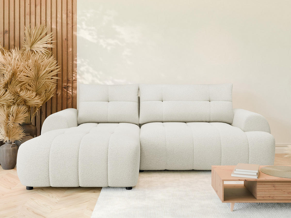 ECKSOFA Fiorano, Seite: Links - Schwarz/Naturfarben, Holz/Kunststoff (265/177cm) - MIRJAN24