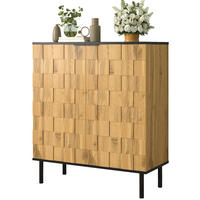 SCHUHSCHRANK 80/35/91,5 cm natur aus Spanplatte mit Mosaikfront - Naturfarben, Holzwerkstoff (80/91/35cm) - OKWISH
