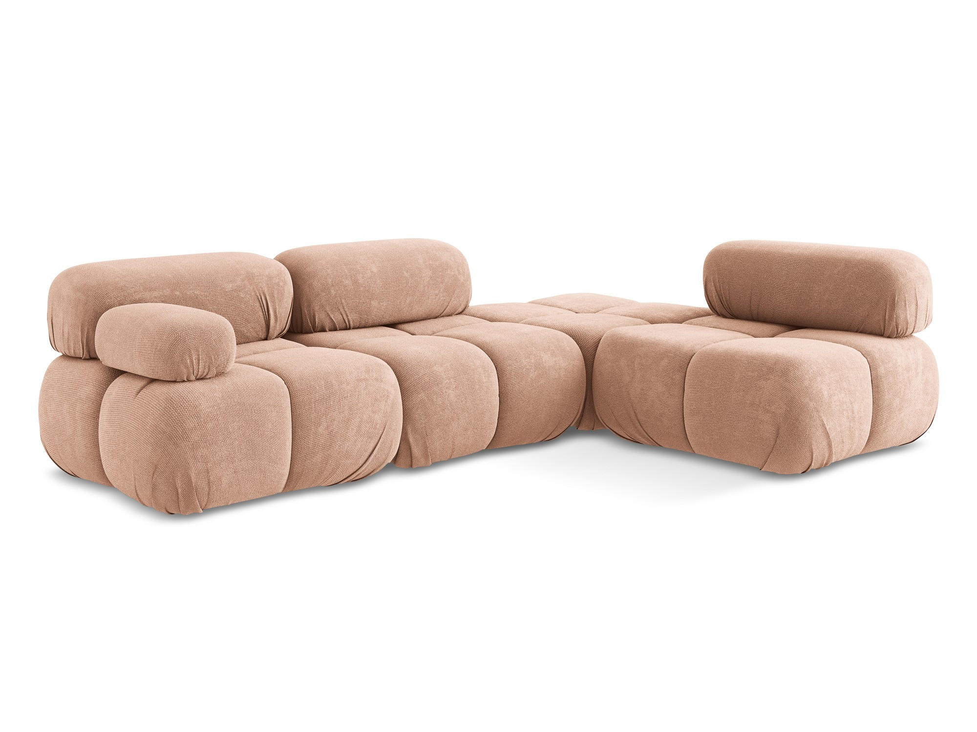 ECKSOFA Rechts Chenille Stoff Pink - Pink/Koralle, Kunststoff/Textil (285/190cm) - Makamii