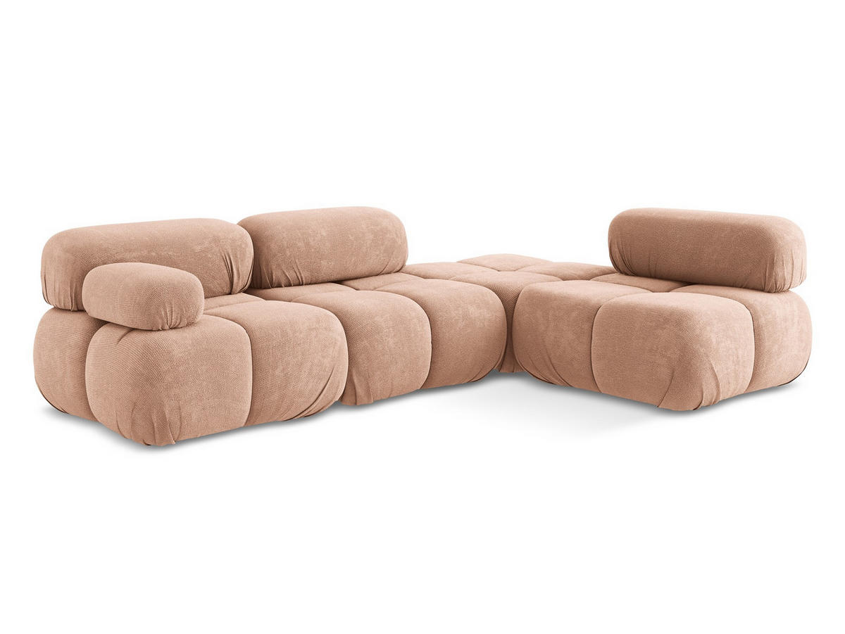 ECKSOFA Rechts Chenille Stoff Pink - Pink/Koralle, Kunststoff/Textil (285/190cm) - Makamii