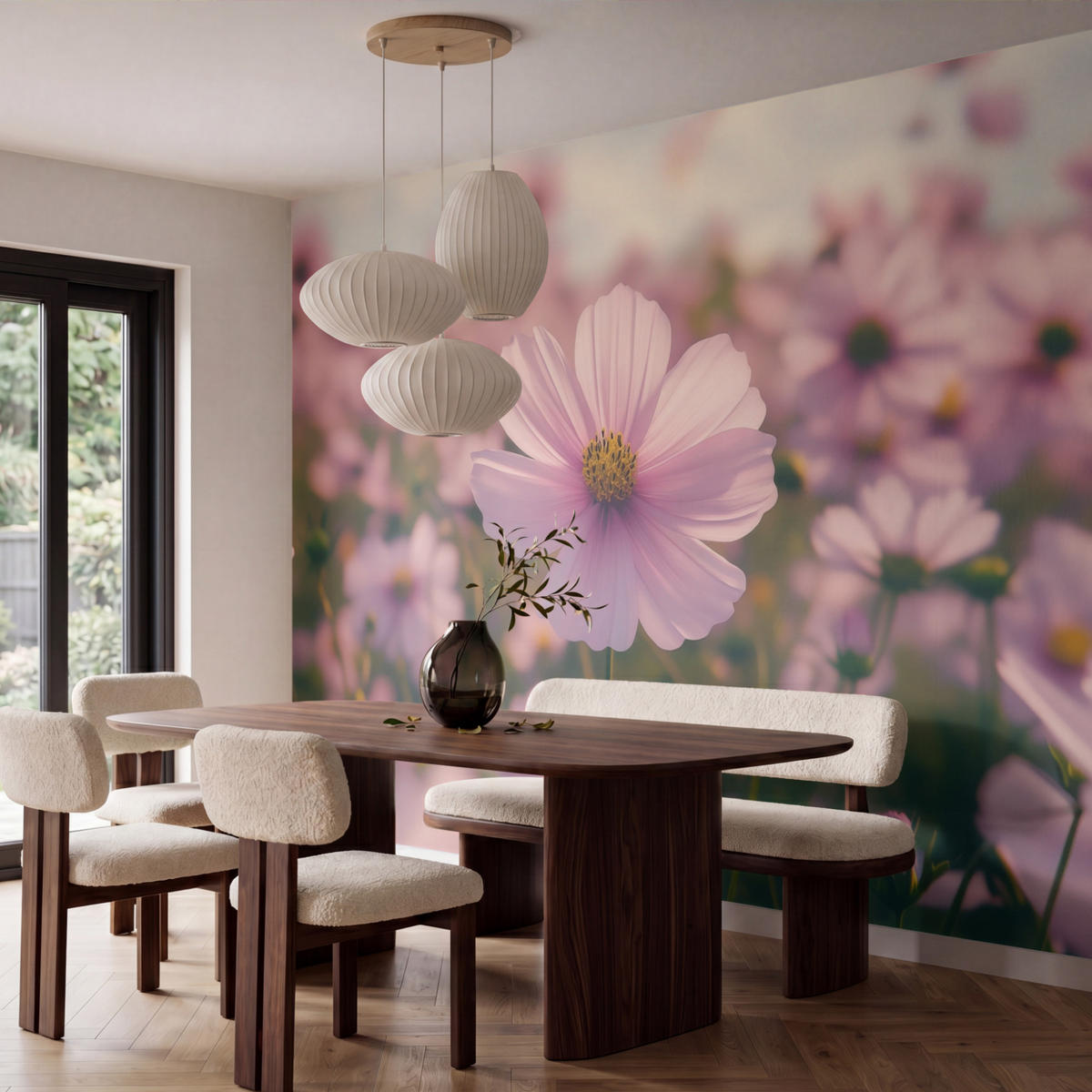 TAPETE - Blumen - Lila - Unscharf - 400x260 cm - Rosa, Papier (400/260cm) - OnlyWow