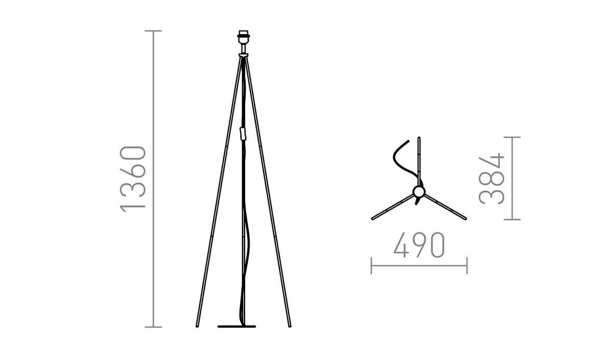 LEUCHTE NYC TRIPOD Chrom 15 W - Chromfarben, Metall (49/49/136cm) - Rendl
