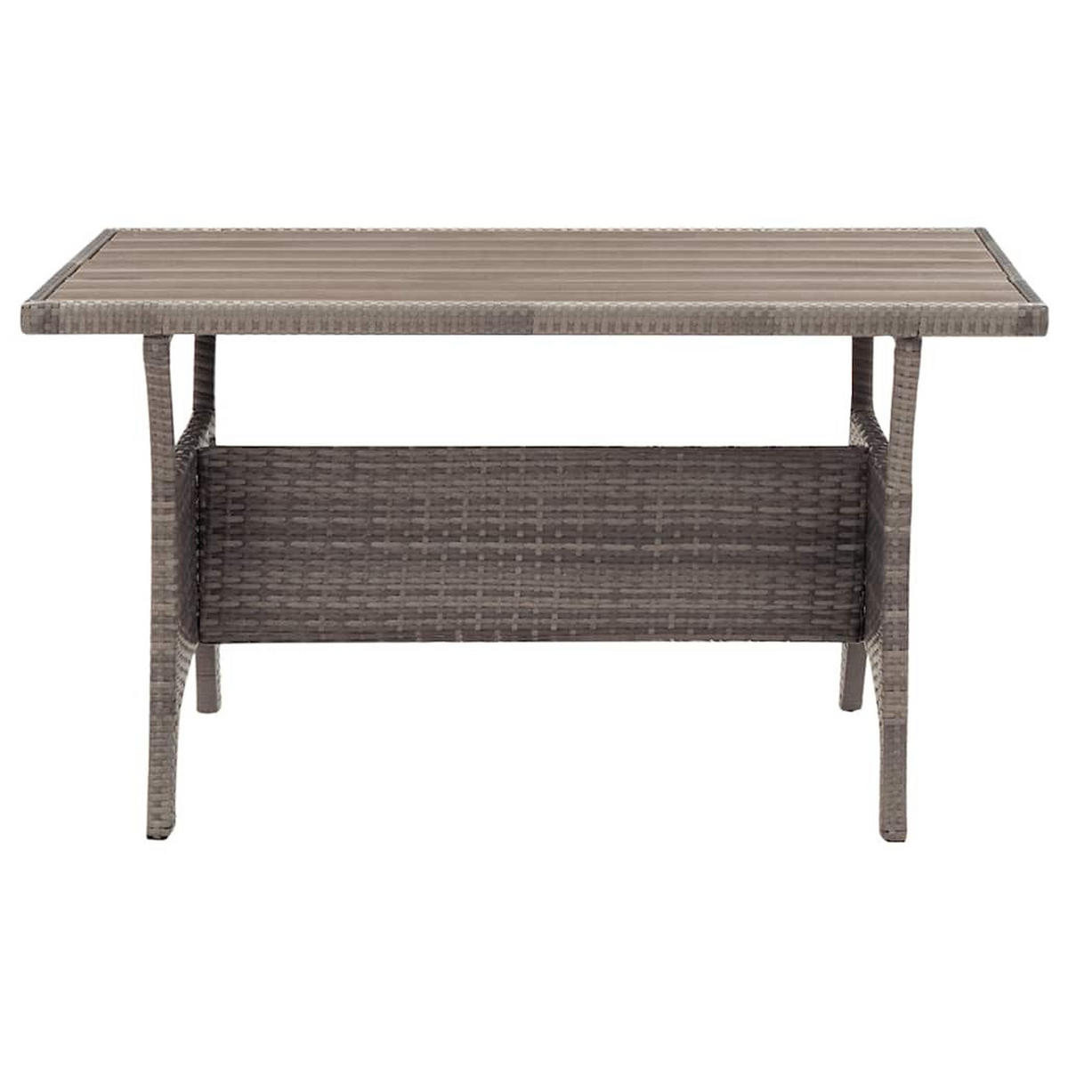 GARTENTISCH Grau 120/70/66 Cm Poly Rattan - Grau, Kunststoff (70/120/66cm) - vidaXL