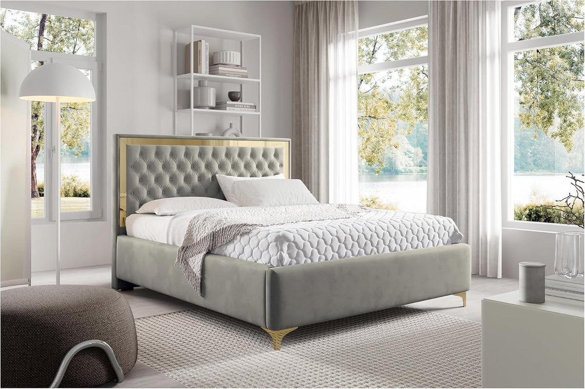 POLSTERBETT ARONA - Grau, Textil (120/200cm) - Meblini