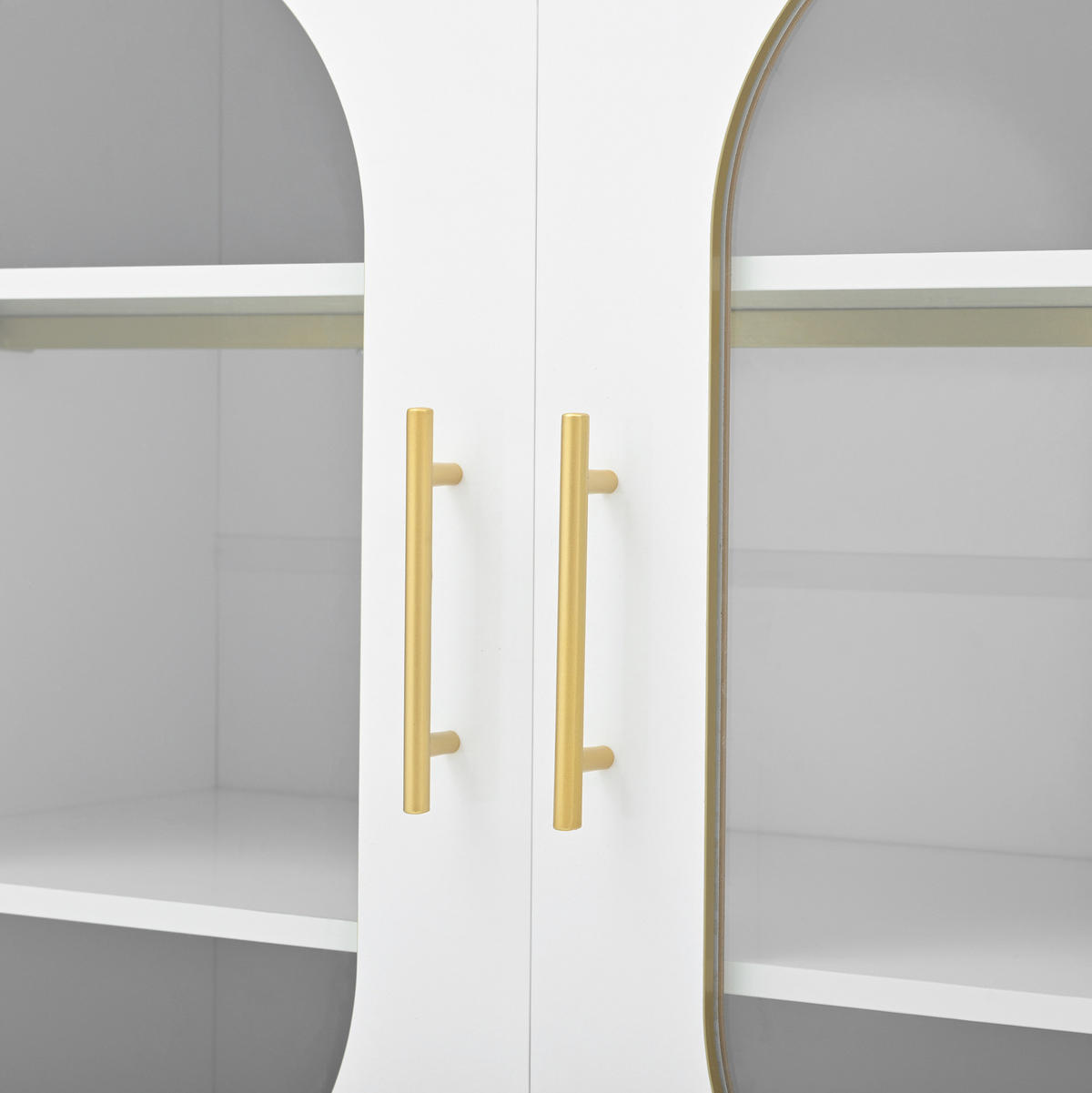 KOMMODE aus MDF 140x38x90cm in Weiß mit Schubladen & Glastüren - Weiß, Holzwerkstoff (140/90/38cm) - Modfu