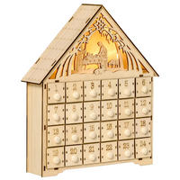 WEIHNACHTS-ADVENTSKALENDER - Naturfarben, Holz (6/30/26.6cm) - HOMCOM