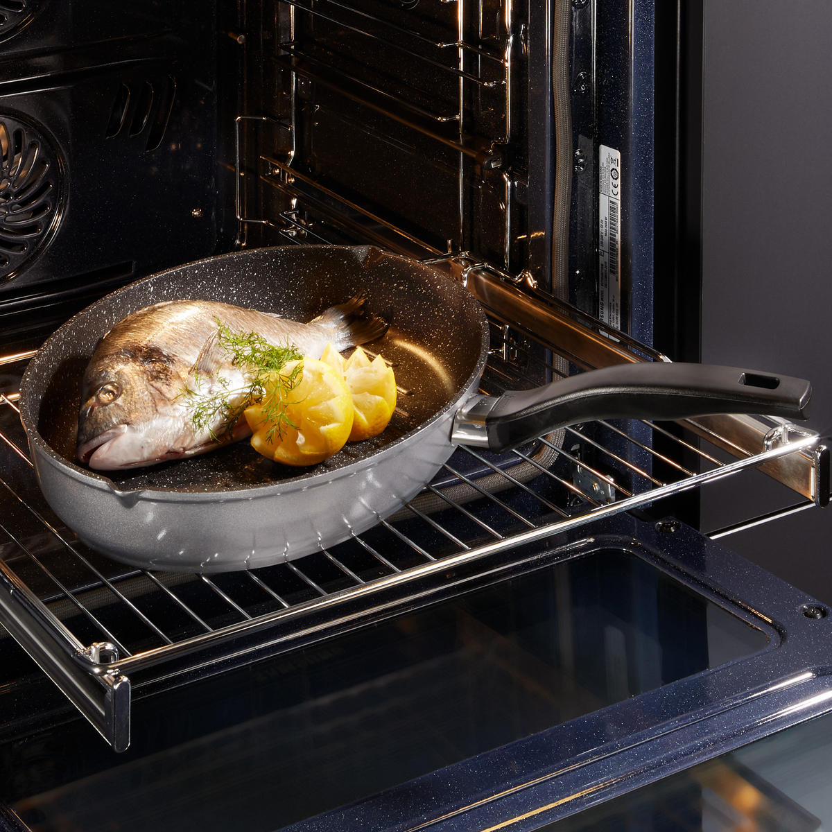 XXL FISCH- UND SCHNITZELPFANNE - Grau, Metall (42.8/24/5cm) - Stoneline