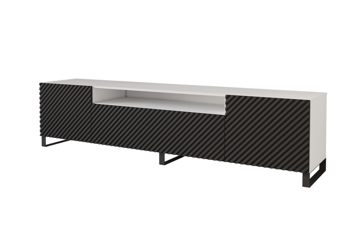 Altdecor Lowboard Schwarz, Weiß 200x53x41 cm