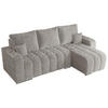 ECKSOFA KIRASSO L Hellgrau Cord - Hellgrau/Grau, Textil (245/147cm) - MKS