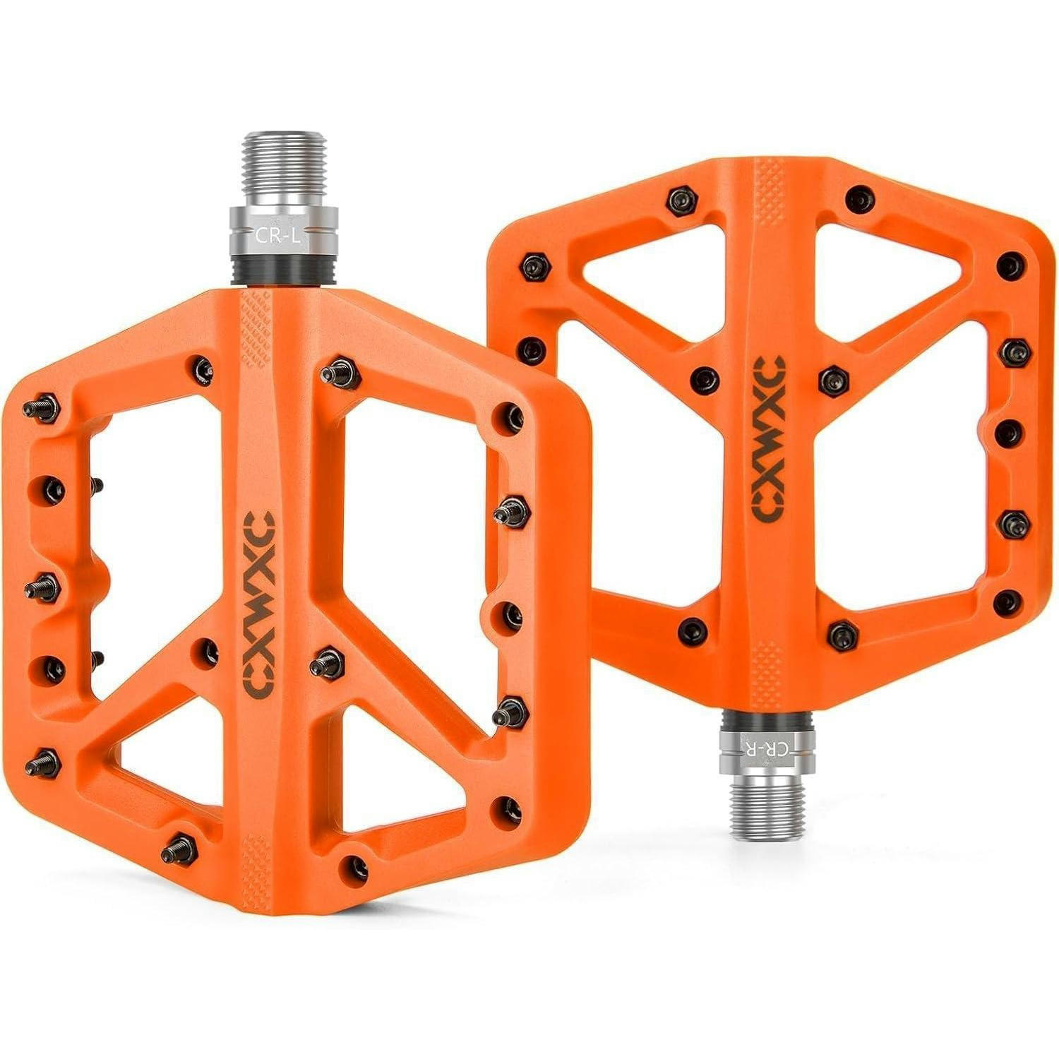 FAHRRADPEDALE Nylonfaser Orange Rutschfest 9/16 Zoll - Orange, Kunststoff (12/1.5/12cm)