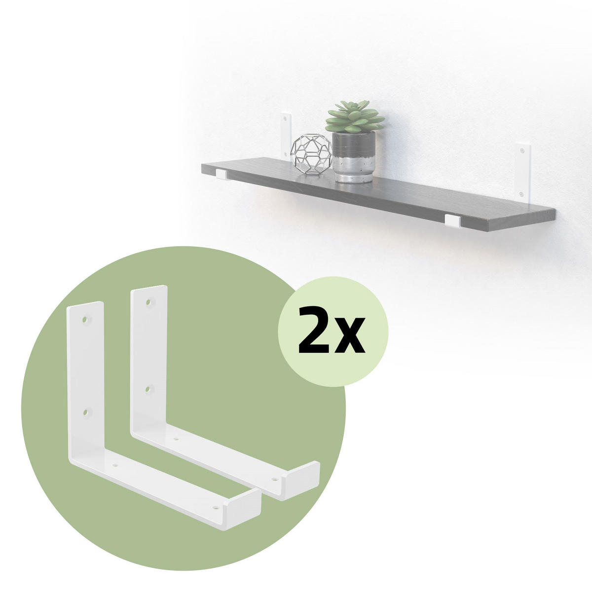 REGALHALTERUNG 2er Set - Weiß, Metall (14/4/20cm) - ML-DESIGN