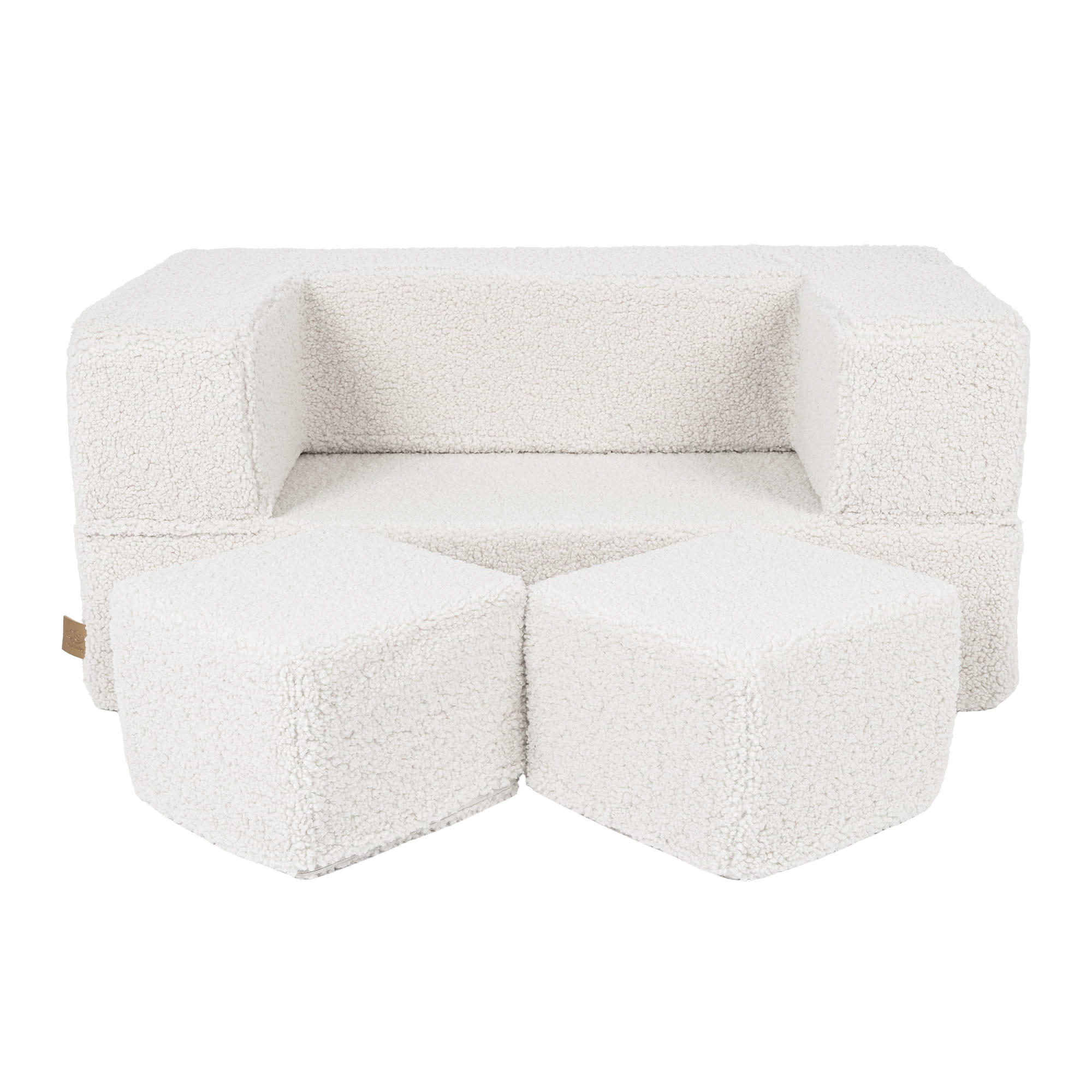 KINDERSOFA, Bearly, Cube, Cremig - Creme, Textil (96/40/50cm) - MeowBaby