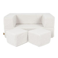 KINDERSOFA, Bearly, Cube, Cremig - Creme, Textil (96/40/50cm) - MeowBaby