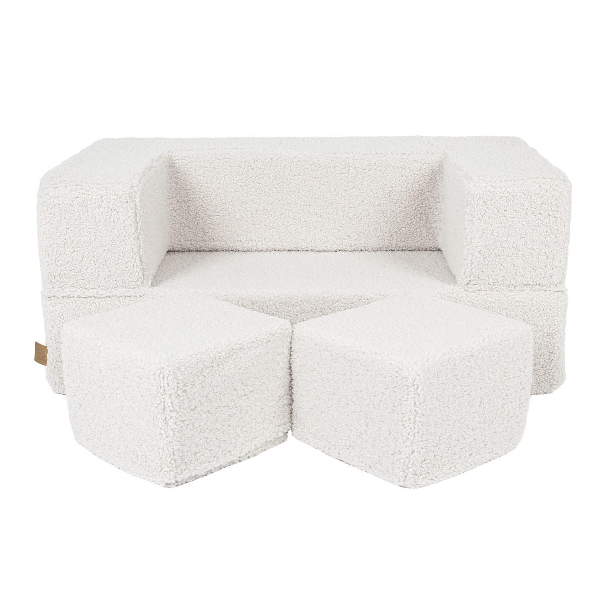 KINDERSOFA, Bearly, Cube, Cremig - Creme, Textil (96/40/50cm) - MeowBaby