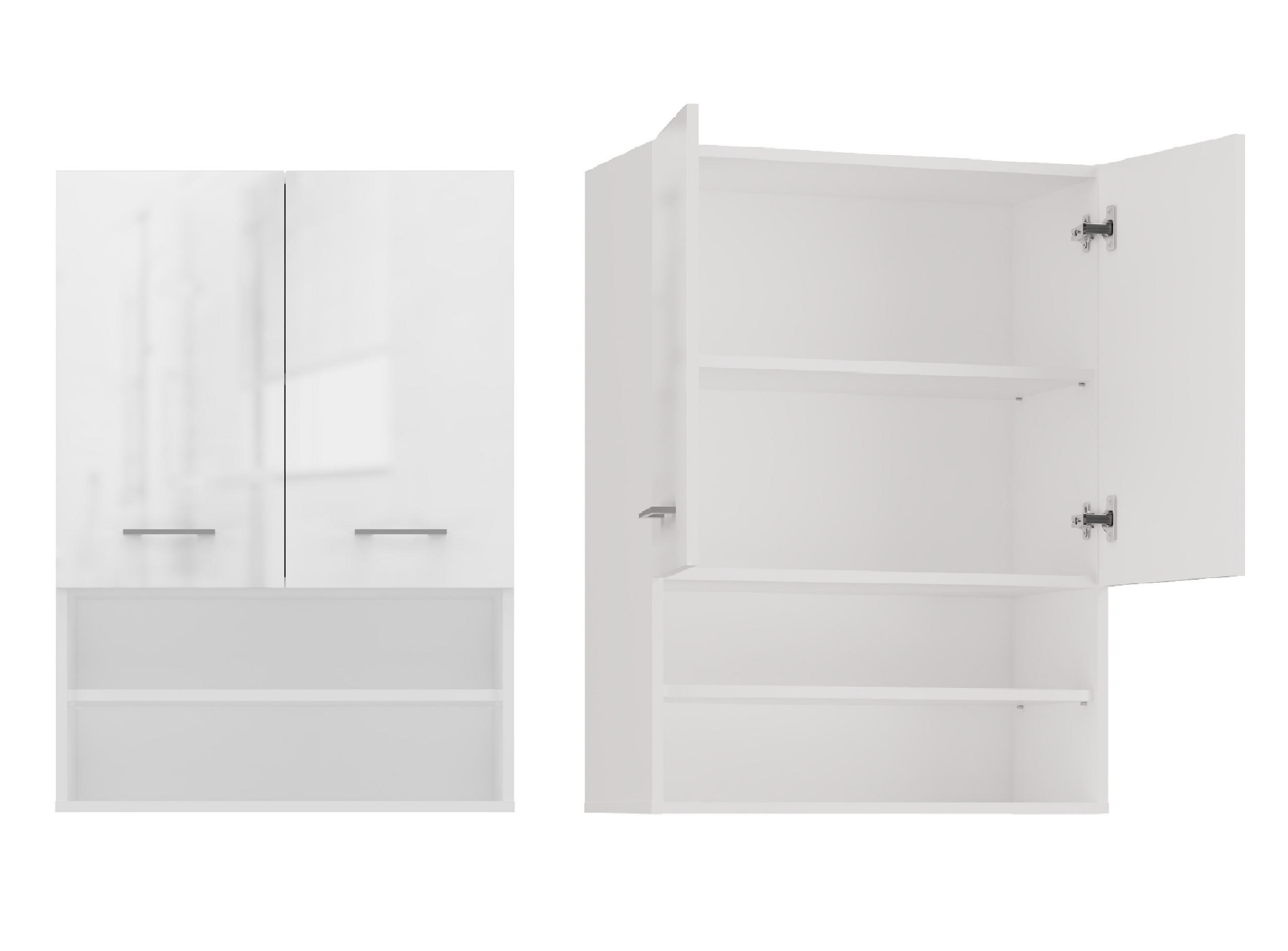 BADEZIMMER-HÄNGESCHRANK POLA MINI DK - WEISS GLÄNZEND - Weiß Hochglanz, Holzwerkstoff (64/90/30cm) - CDF