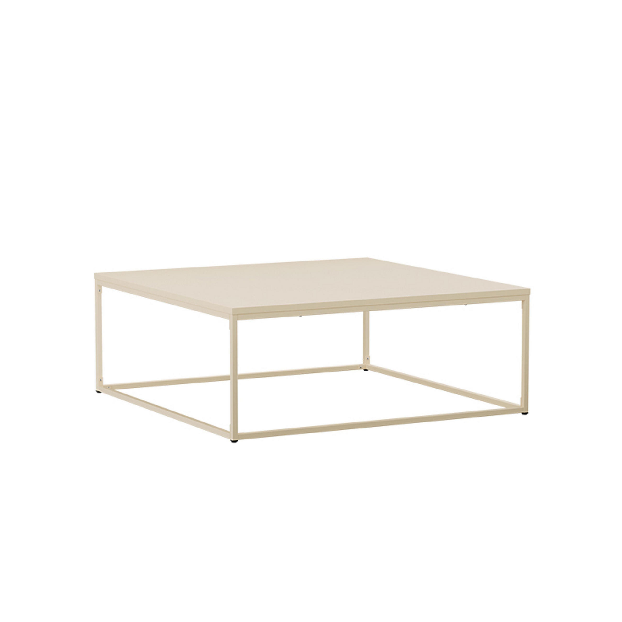 COUCHTISCH 120 cm, Ekru - Weiß, Metall (90/90/35cm) - Oviala