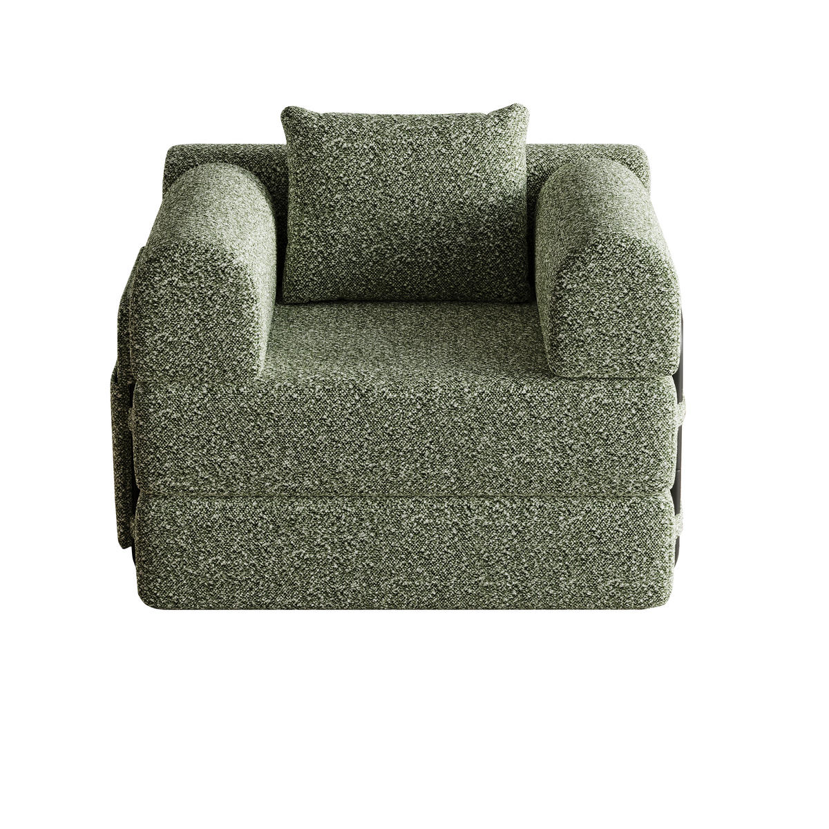 SCHLAFSOFA in Grün – 2-in-1 mit Armlehnenfach und Chenillebezug - Grün, Textil (94/49.5/181.6cm) - BEAOK