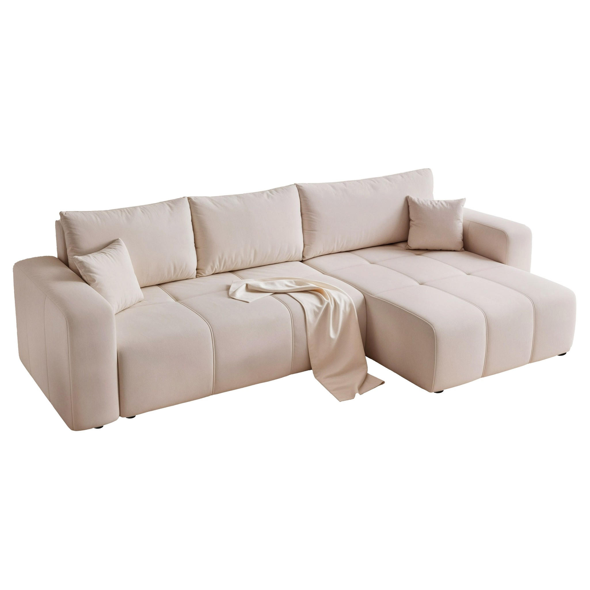 Fun Möbel Ecksofa Beige 278x145 cm