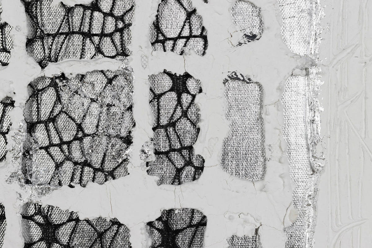 ACRYLBILD HANDGEMALT 60/90 cm - Silberfarben/Weiß, Holz/Textil (1.4/90cm) - KUNSTLOFT