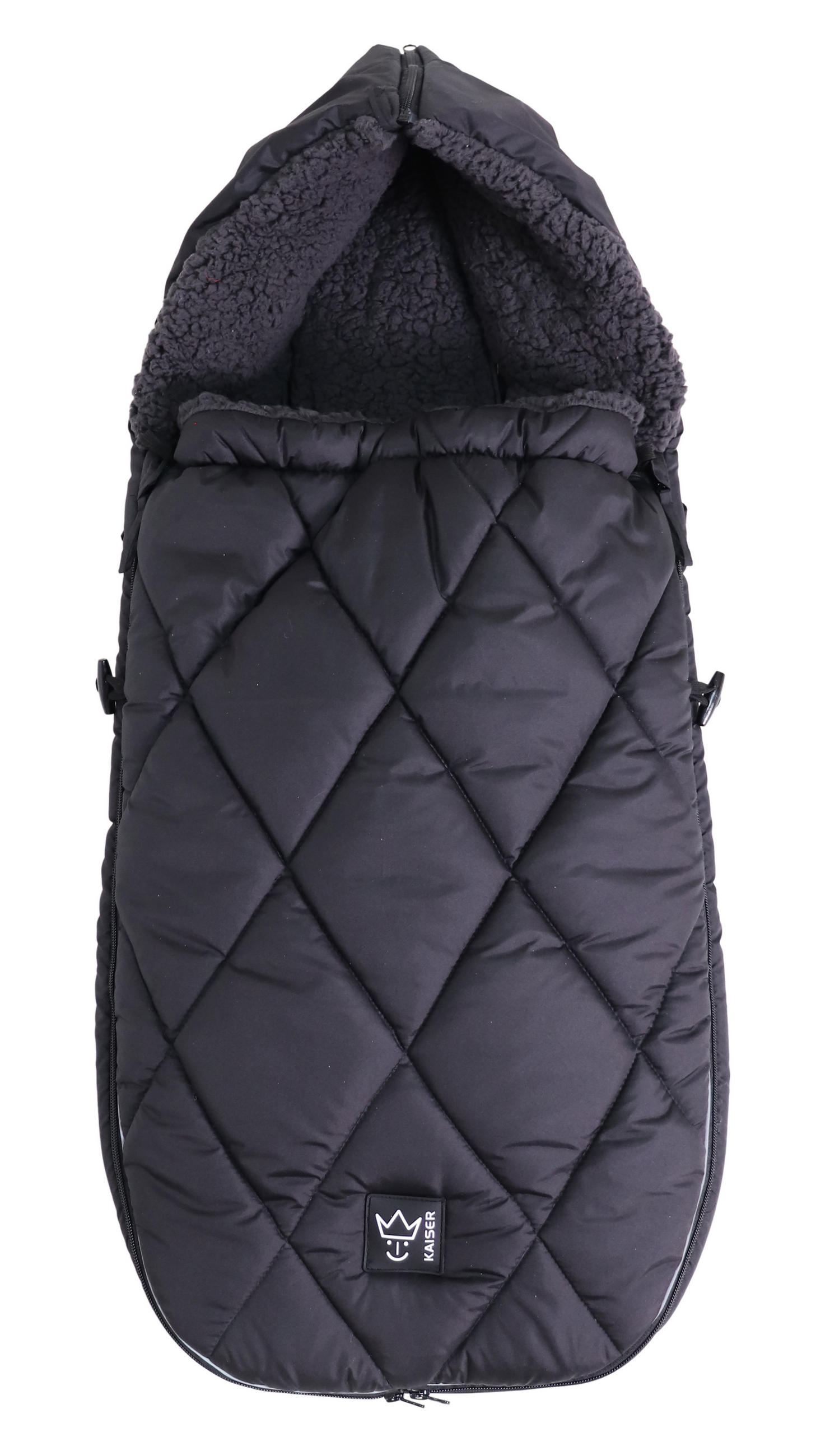 KINDERWAGEN-FUSSSACK XL TOO, black - Schwarz, Textil (46/10/105cm) - Kaiserbaby