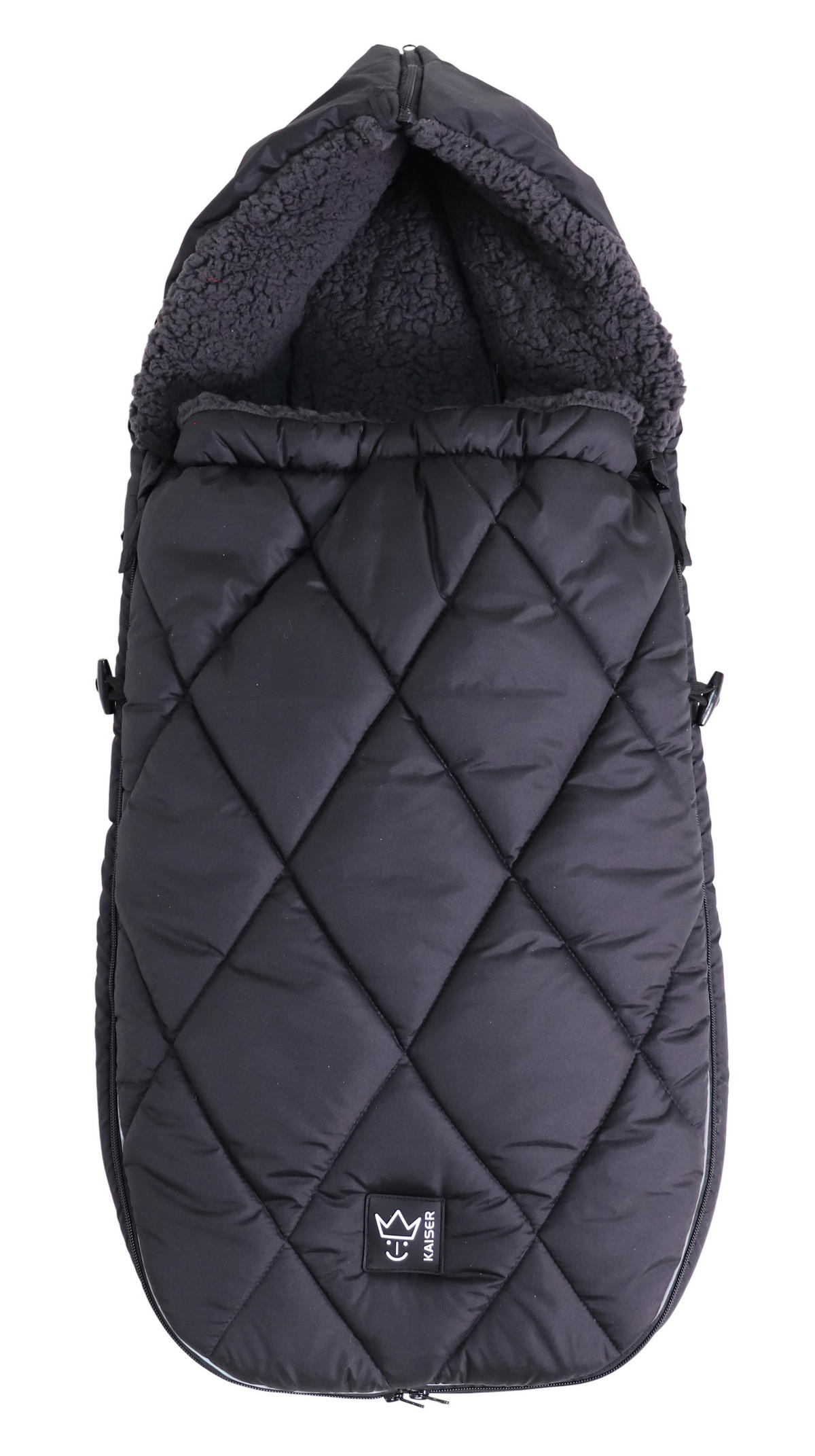 KINDERWAGEN-FUSSSACK XL TOO, black - Schwarz, Textil (46/10/105cm) - Kaiserbaby