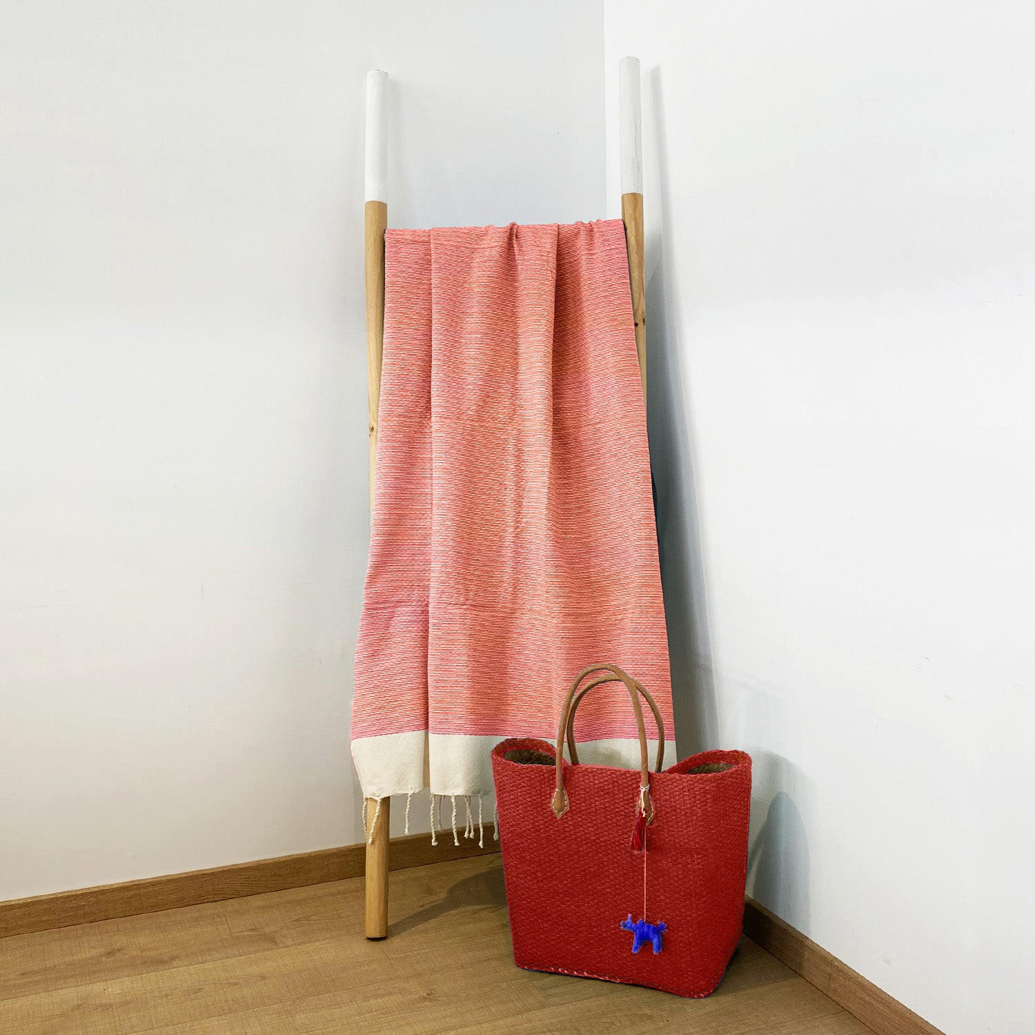 HAMAMTUCH Traditionelles Waffelgewebe Orange 200x200 190g/m² - Athena Orange XL - Orange, Textil (200/200cm) - LE COMPTOIR DE LA PLAGE