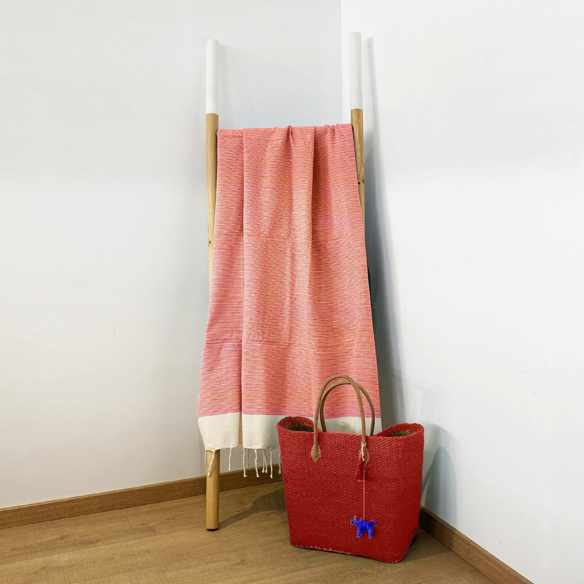 HAMAMTUCH Traditionelles Waffelgewebe Orange 200x200 190g/m² - Athena Orange XL - Orange, Textil (200/200cm) - LE COMPTOIR DE LA PLAGE
