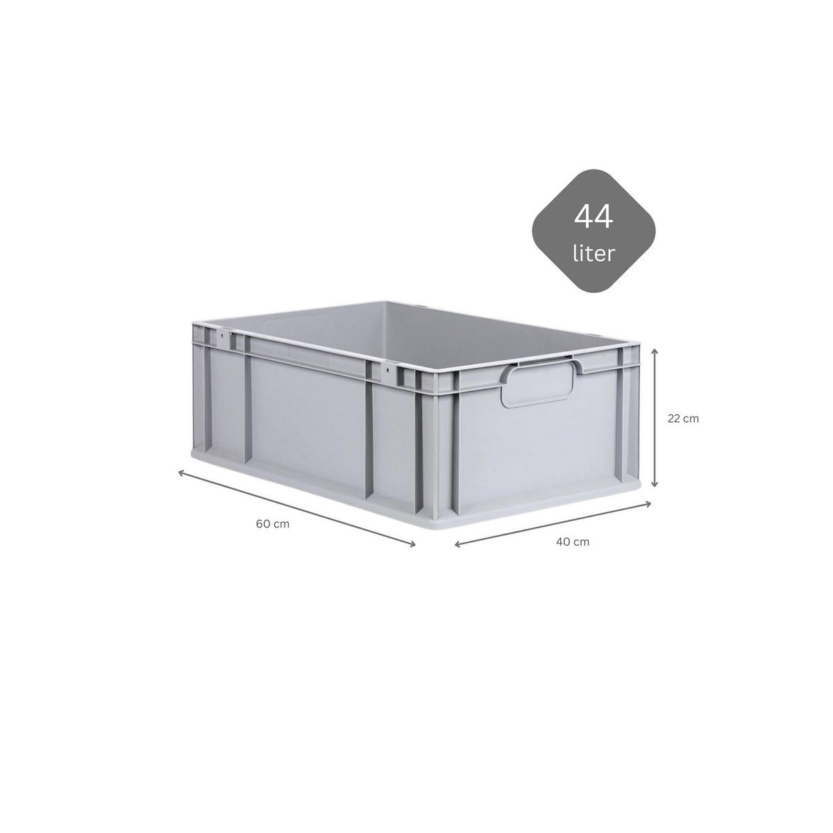 EUROBOX 4x Nextgen Economy Mit Auflagedeckel Grau/Blau Griffe Geschlossen 44 Liter - Blau, Kunststoff (40/22/60cm) - PROREGAL