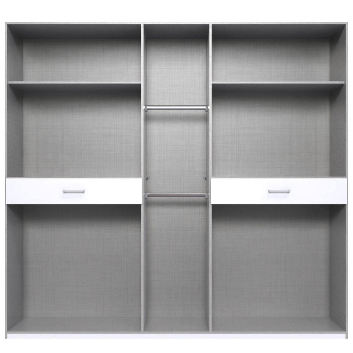 KLEIDERSCHRANK Tibet graphit 225 / 58 / 208cm - Graphitfarben, Holz/Holzwerkstoff (225/208/58cm) - Wimex