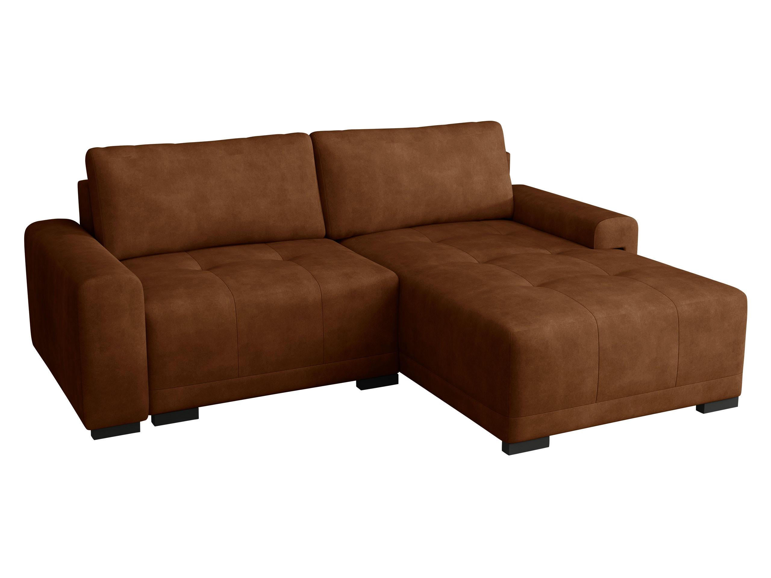 ECKSOFA Milton - Schwarz/Bronzefarben, Holz/Textil (237/180cm) - MIRJAN24