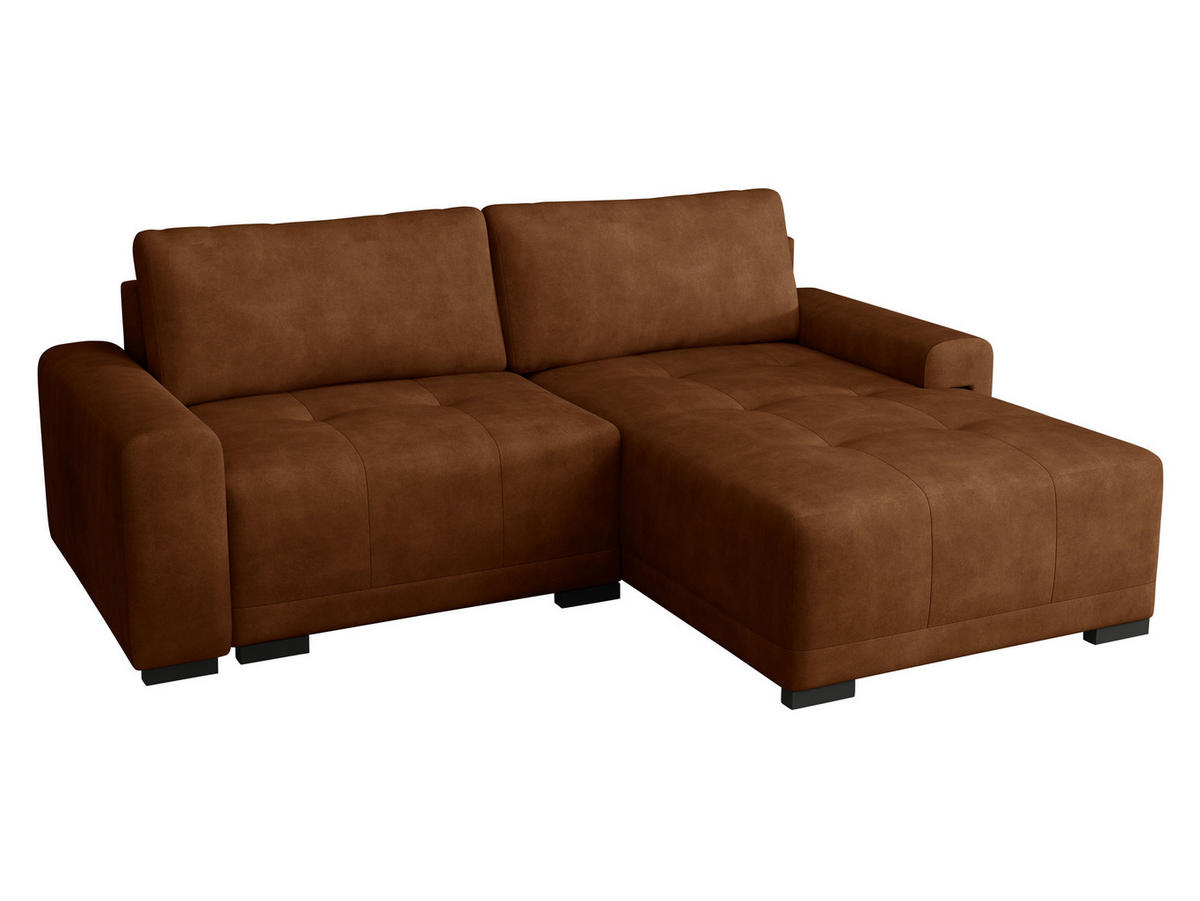 ECKSOFA Milton - Schwarz/Bronzefarben, Holz/Textil (237/180cm) - MIRJAN24