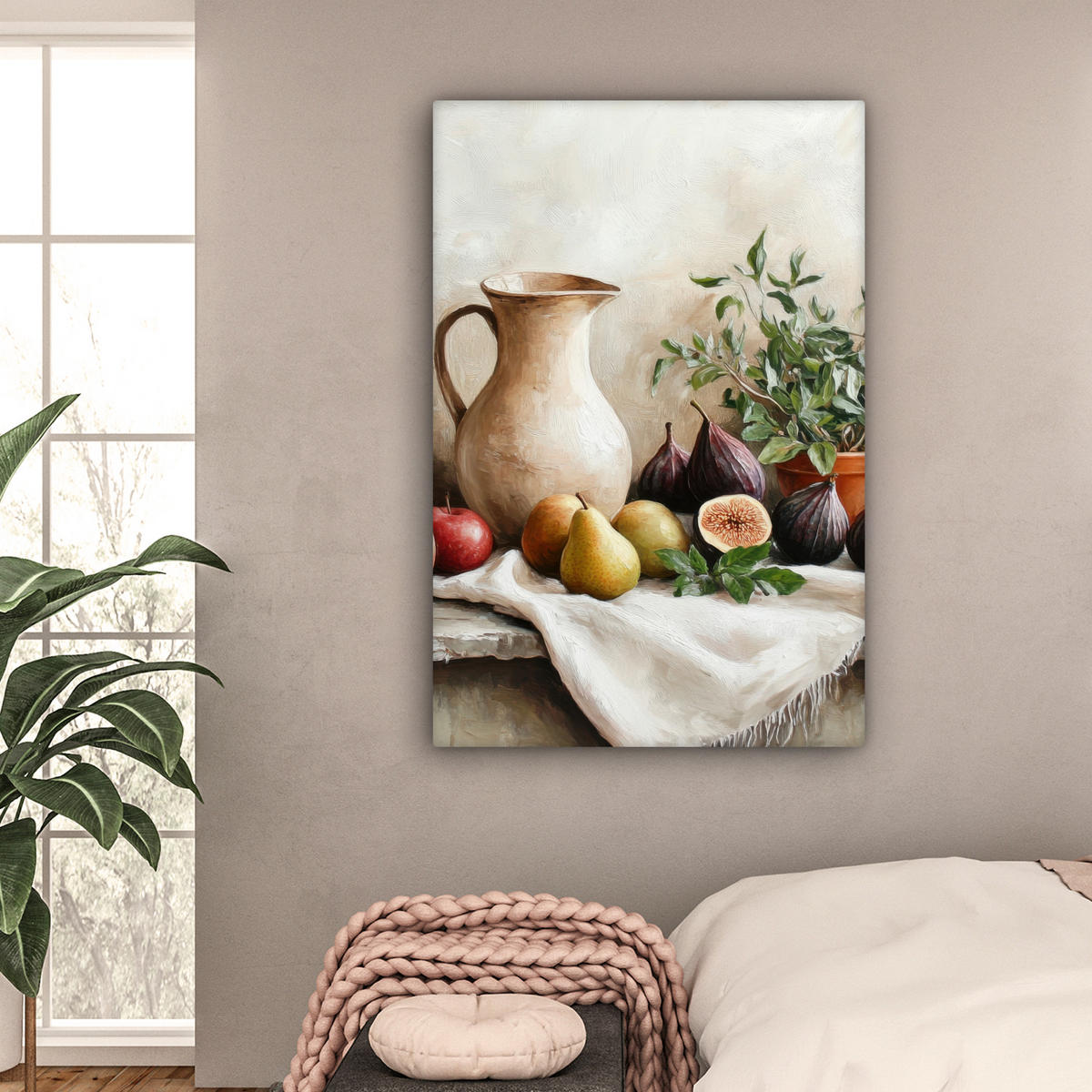 LEINWANDBILD Obst - Kräuter - Ländlich 80x120 cm - Naturfarben, Textil (80/120cm) - MuchoWow