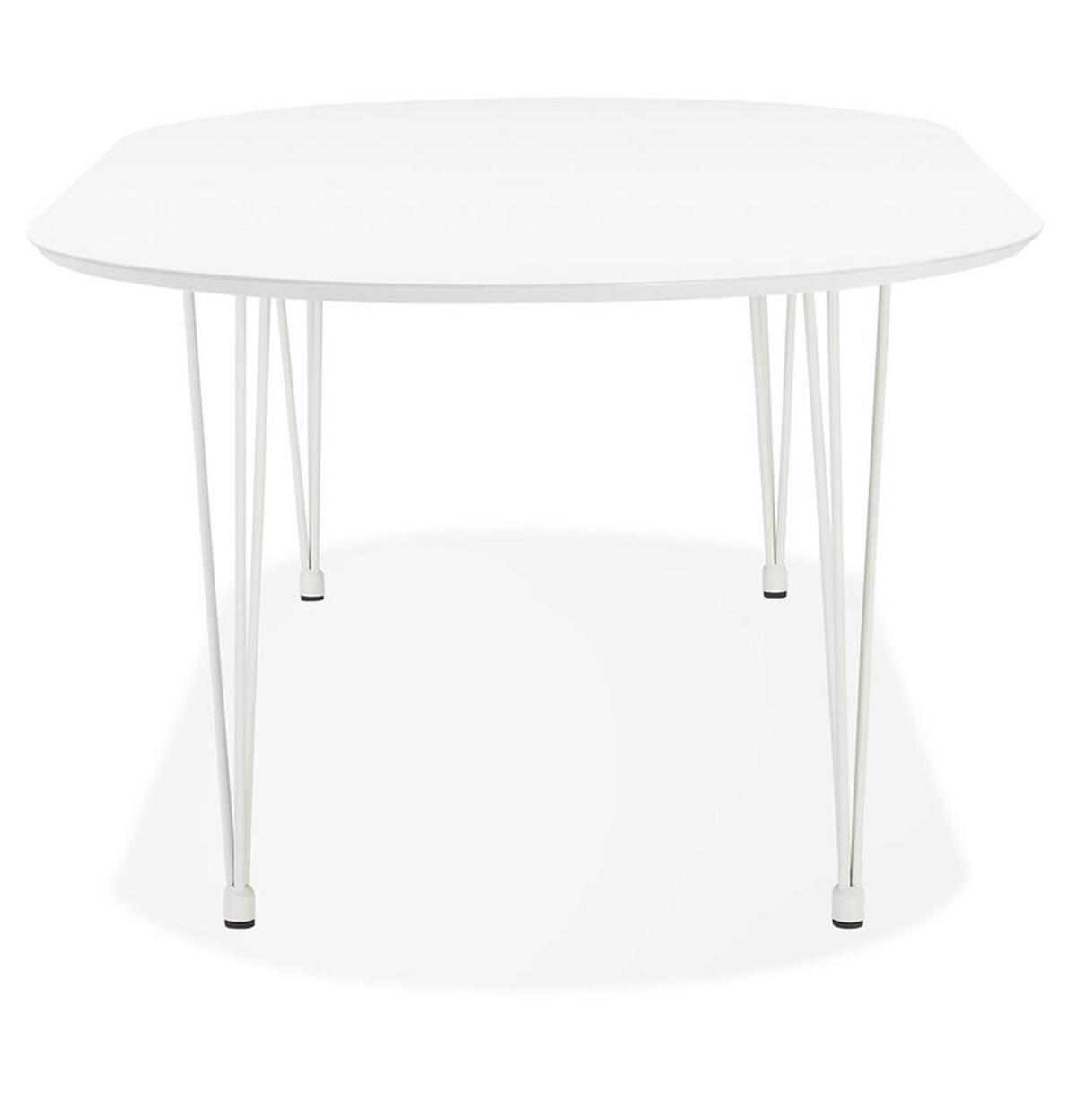 ESSTISCH – Rund ausziehbar Weiß 120–220 cm für 8 Personen - Weiß, Holz/Metall (120/120/73cm) - KADIMA DESIGN