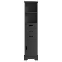 BADEZIMMERSCHRANK mit 3 Schubladen 38 x 26 x 172,5 cm Schwarz - Schwarz, Holzwerkstoff (26/172.5/38cm) - Beauniv