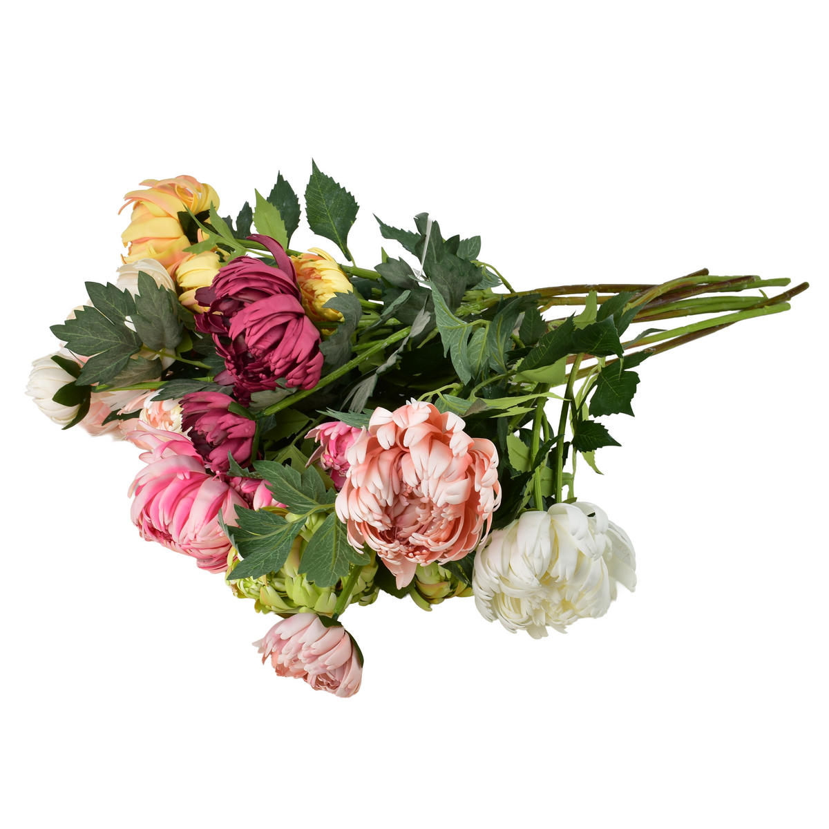 KVĚTINOVÁ VĚTEV Chryzantéma, 2 ks, 69 cm - zelená barva, plast (69cm) - Mondex