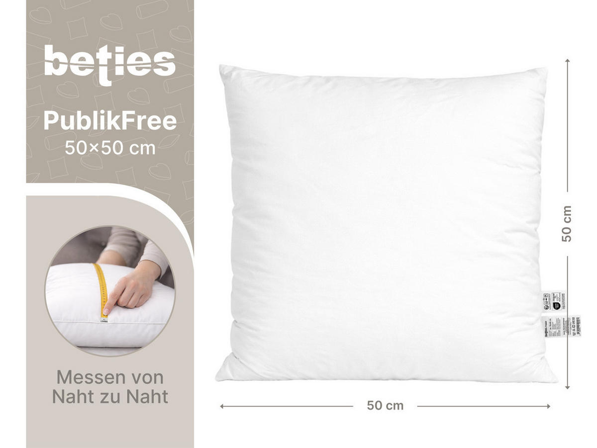 KISSENFÜLLUNG PublikFree Faserbällchen 50/50 cm - Weiß, Naturmaterialien/Kunststoff (50/50cm) - beties Heimtextil