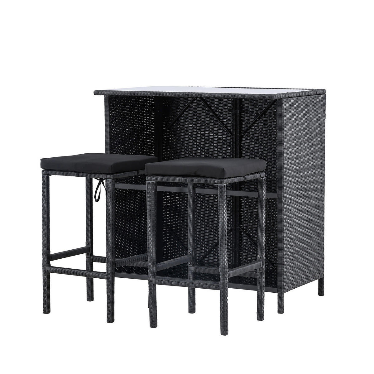 OUTDOOR BARLOUNGE - Schwarz - Polyethylen - 60 x 105 x 100 cm - Schwarz, Kunststoff - home24
