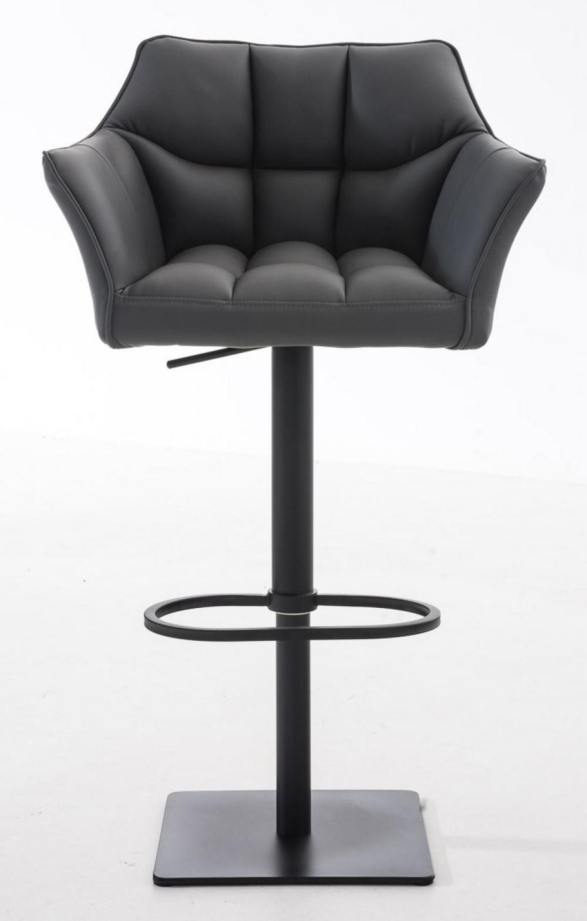 BARHOCKER 2er Set Lederlook Grau - Schwarz/Grau, Textil/Metall (64/88/45cm) - CLP