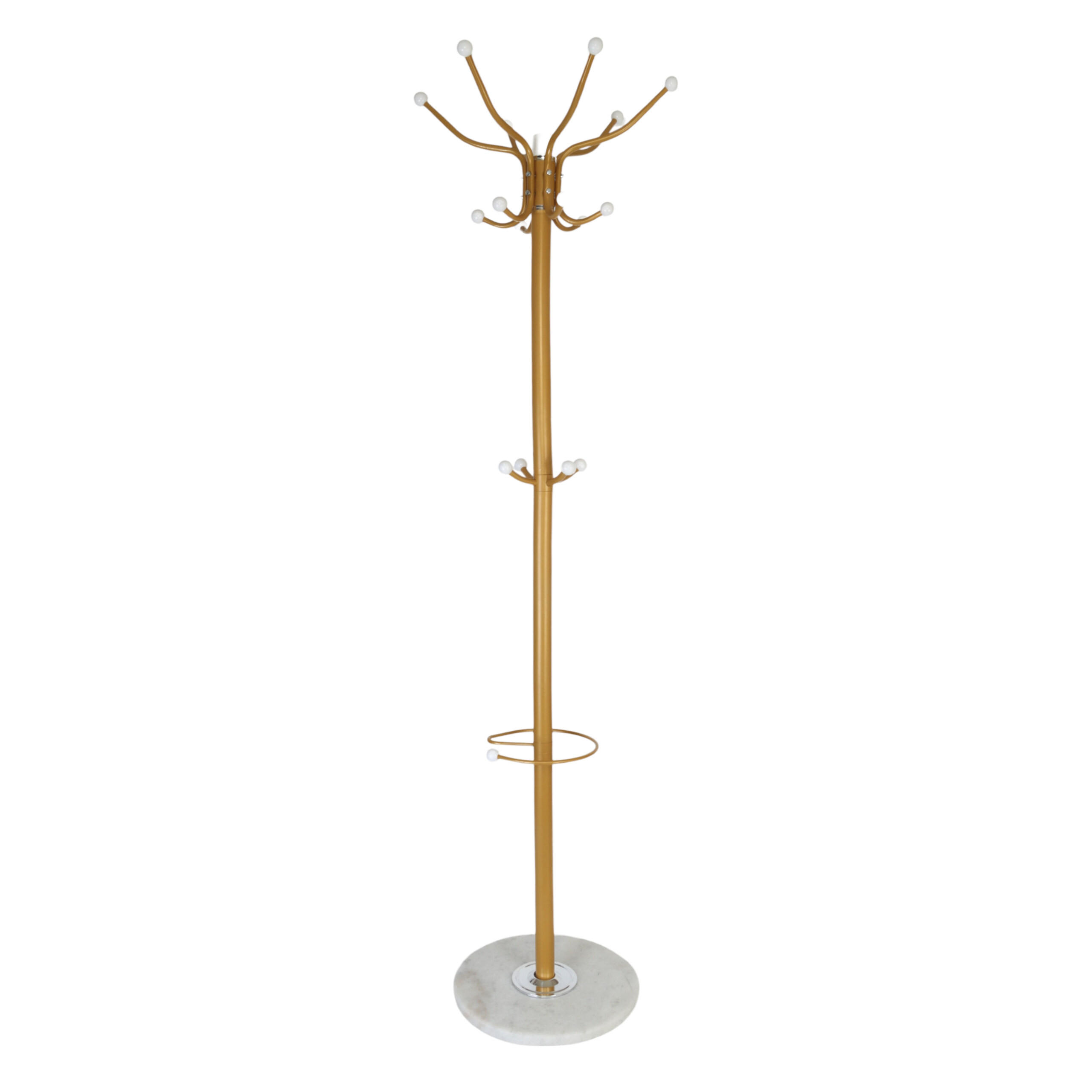 GARDEROBENSTÄNDER - Goldfarben/Weiß, Stein/Metall (36.5/176.5/36.5cm) - Relaxdays