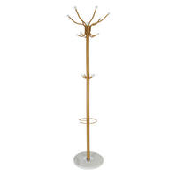 GARDEROBENSTÄNDER - Goldfarben/Weiß, Stein/Metall (36.5/176.5/36.5cm) - Relaxdays
