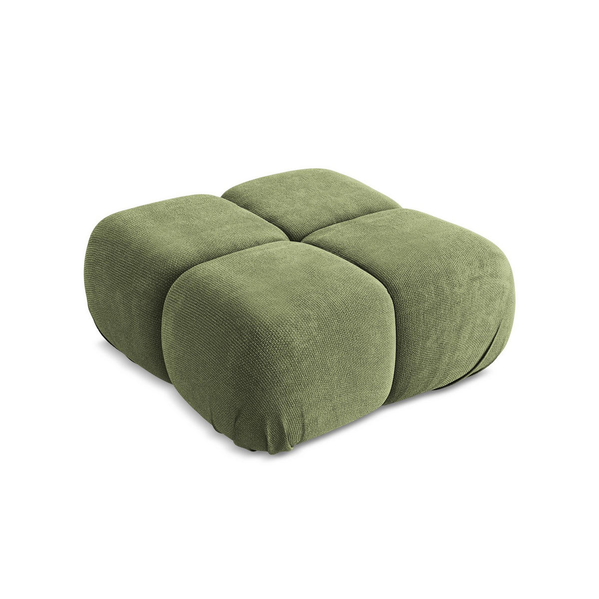 POUF Chenille Stoff Grün - Schwarz/Grau, Kunststoff/Textil (95/41/95cm) - Makamii