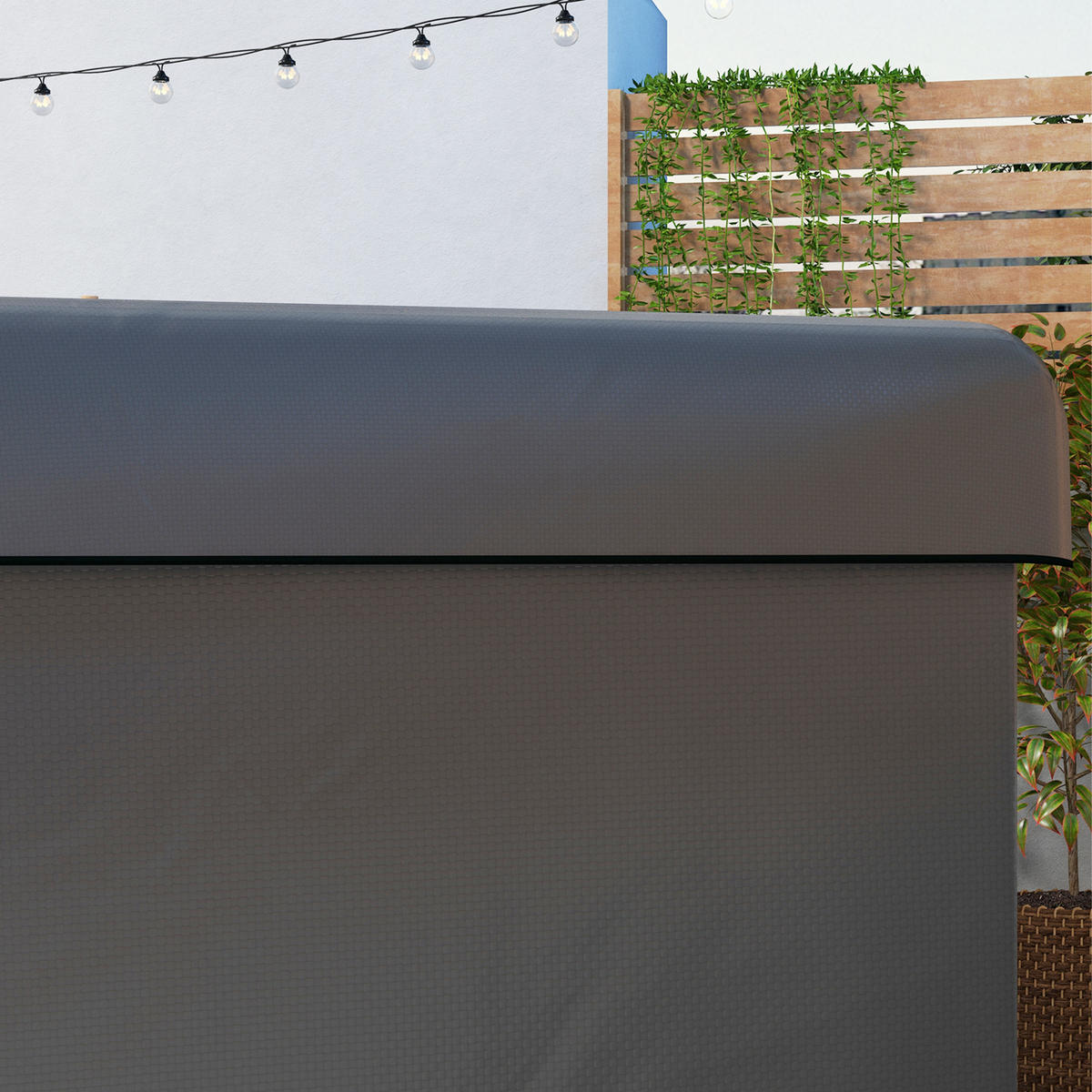 GARTENMÖBELABDECKUNG DE-07049 wetterfest, XL, für Hollywoodschaukel Dunkelgrau - Dunkelgrau, Kunststoff (155/150/215cm) - ComfortXL