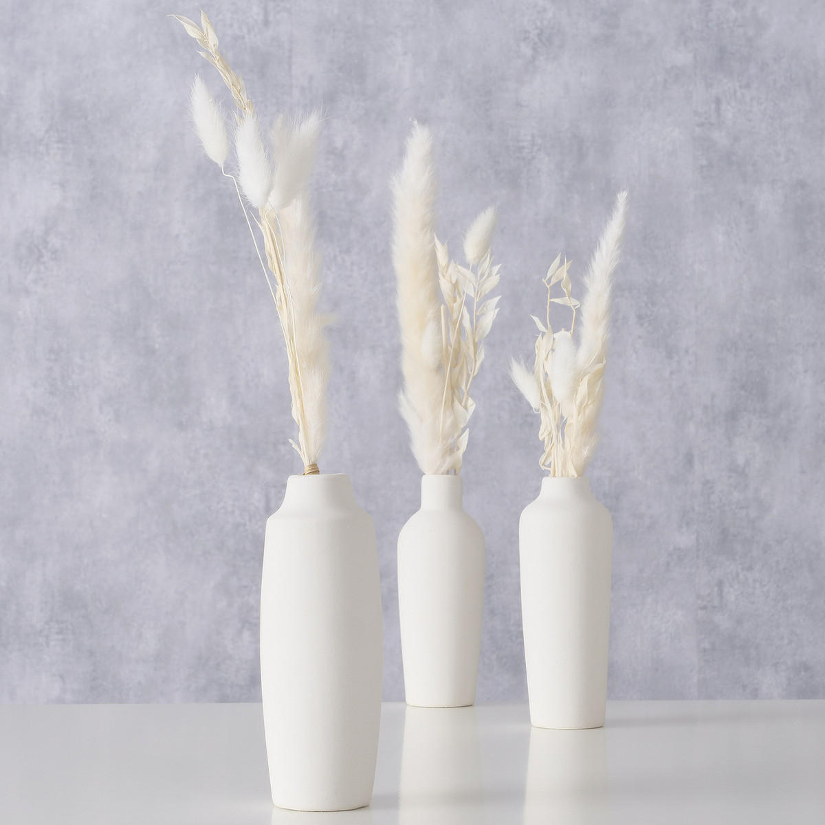 DEKOVASE aus Porzellan Bianca 5,5/5,5/16 cm - Weiß, Keramik (16cm) - Boltze Home