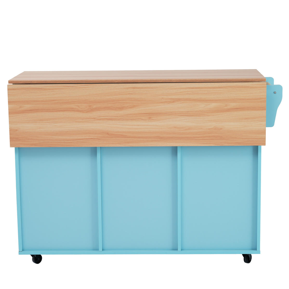 KÜCHENINSEL 129/46/91,5 cm blau aus MDF mit klappbarer Arbeitsplatte - Blau, Holzwerkstoff (120/91.5/46cm) - OKWISH