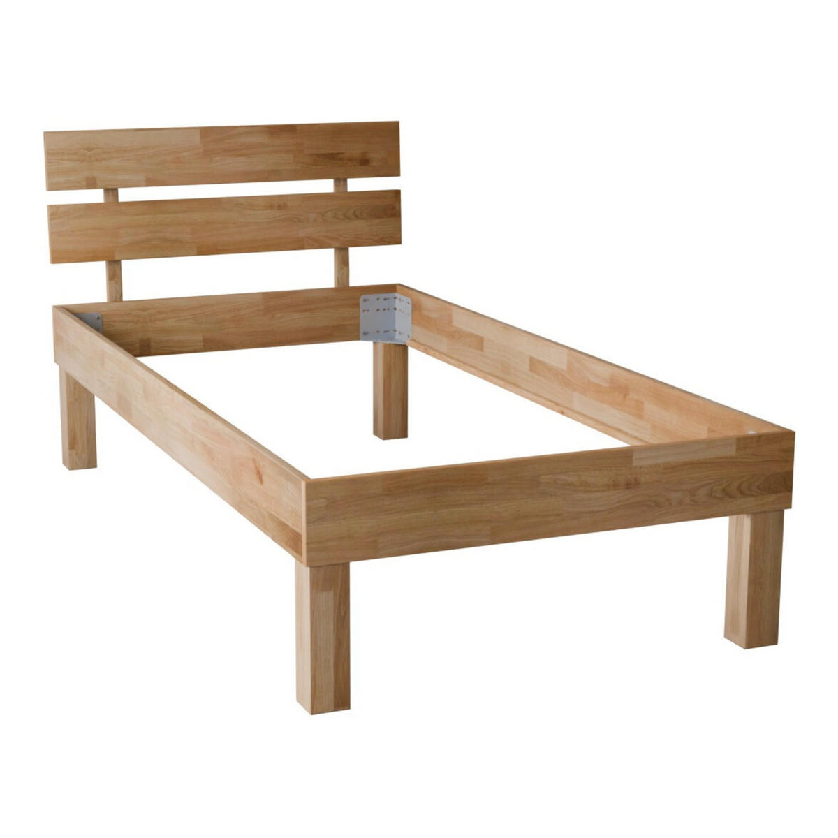 KOMFORTBETT 120/200 cm aus massiver Wildeiche - Braun, Holz (120/200cm) - MeinMassivholz