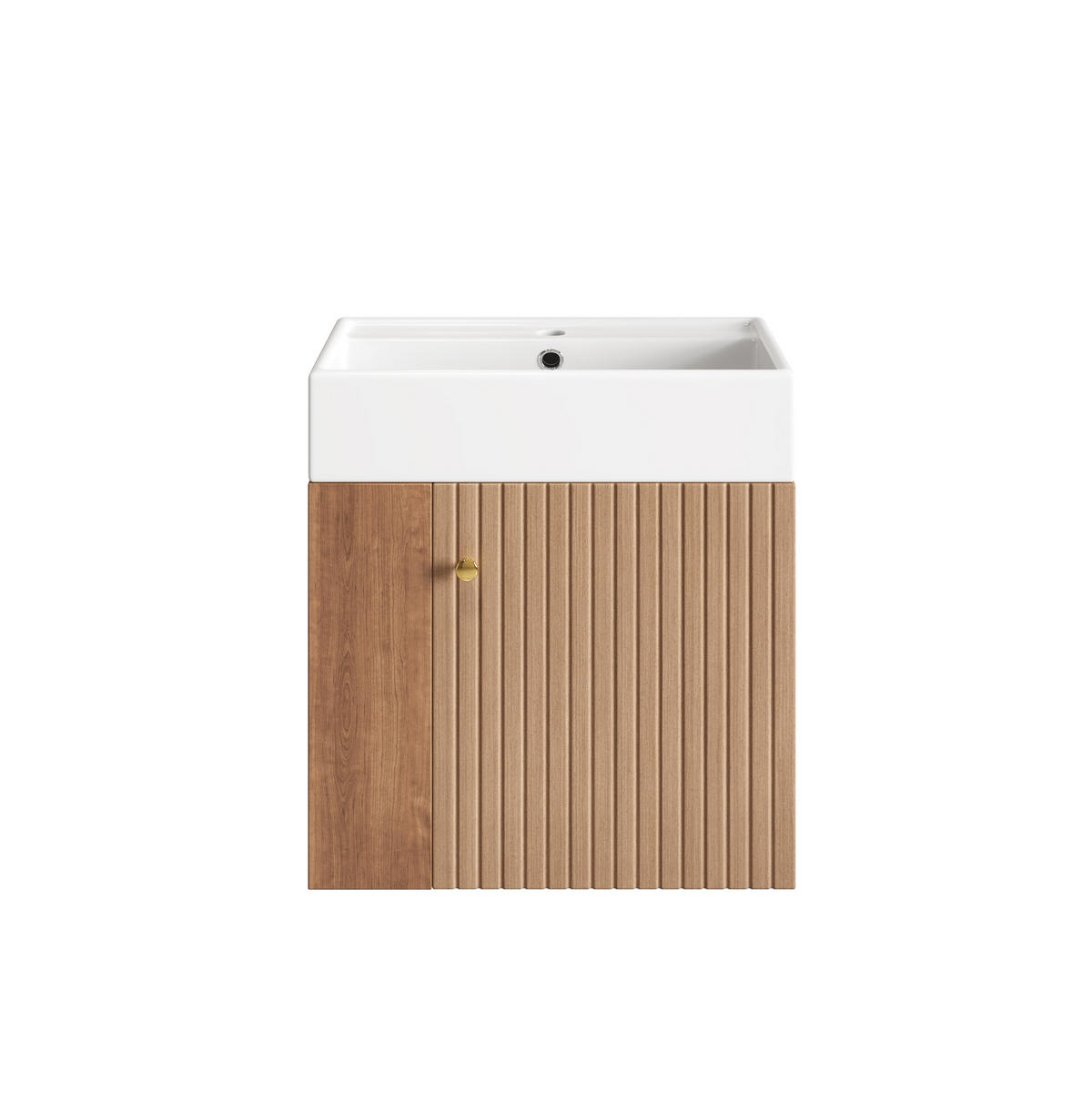 WASCHBECKENUNTERSCHRANK 55 cm mit Keramikbecken Braun - Braun, Holzwerkstoff (31/66.5/55cm) - Beauniv