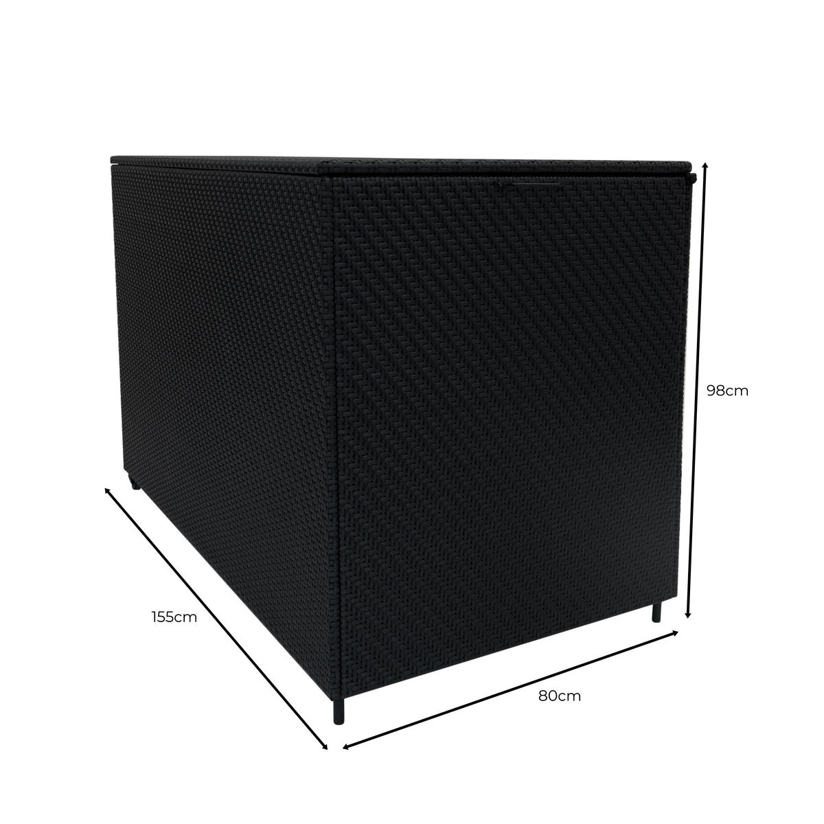 KISSENBOX Serafina Rattan 996L - Schwarz - Schwarz, Kunststoff (155/98/80cm) - Jardi