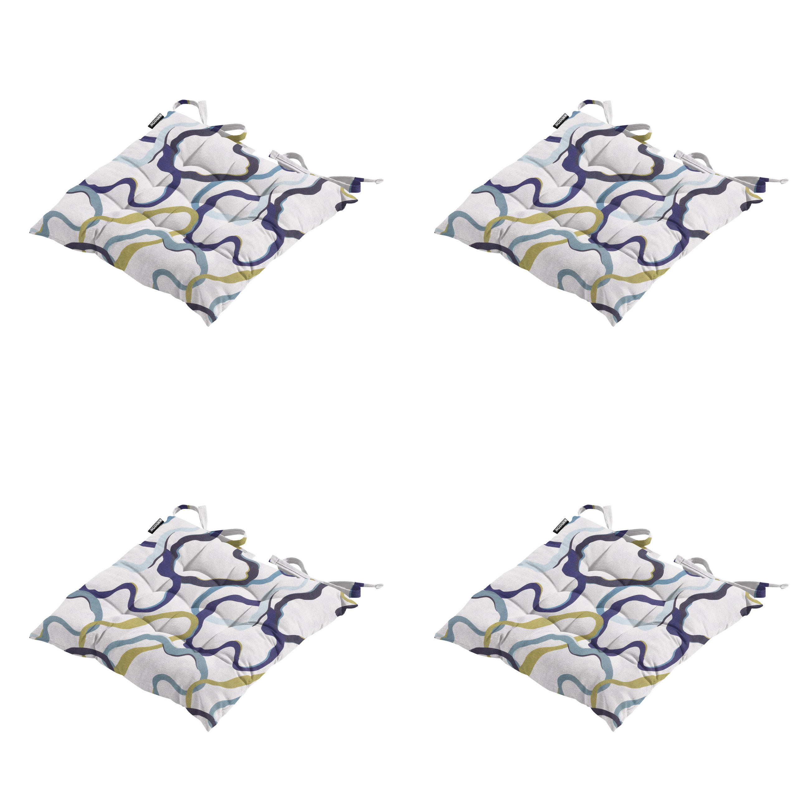 SITZKISSEN Blaze - Mehrfarbig - 46/46/8 cm - 4er-Set - Multicolor, Textil (46/8/46cm) - Madison